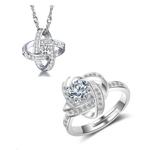 Collier en argent sterling 925 pour femme, pendentif cœur éternel, mosaïque de zircons, cadeau