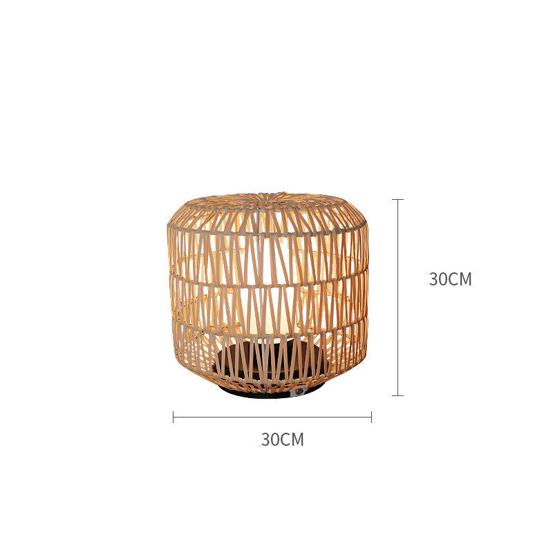 Lampadaire imperméable en rotin pour balcon et jardin de Villa - LUXARAH