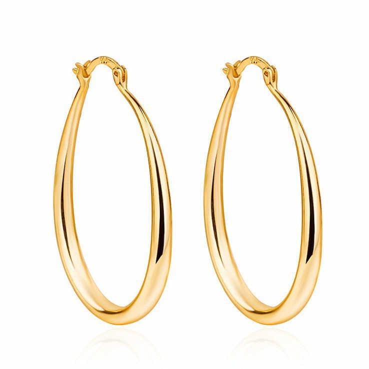 Bijoux Chic Boucles d'oreilles géométriques ovales en acier inoxydable - Élégance moderne et audacieuse