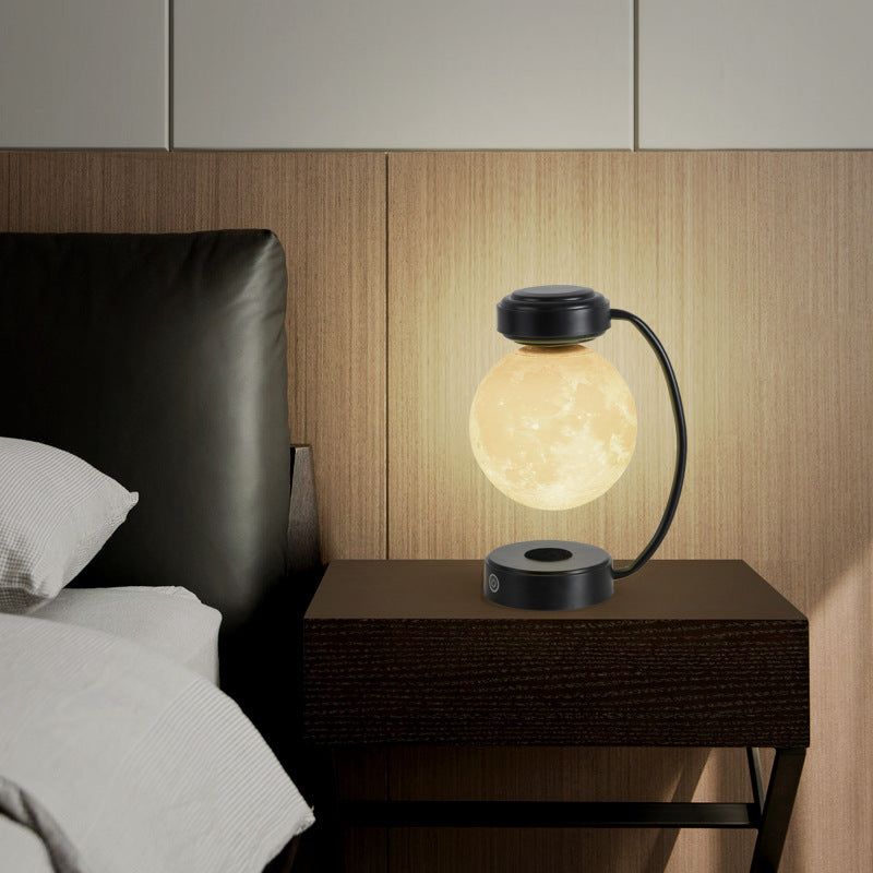 Veilleuse LED 3D en forme de lune, sans fil, magnétique, rotative, boule flottante, pour l'école, le bureau, la librairie, la décoration de la maison