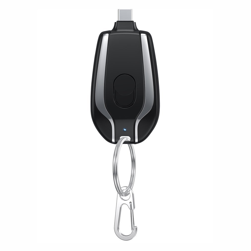 Mini chargeur d'urgence 1500 mAh avec porte-clés et batterie de secours ultra-compacte de type C, charge rapide