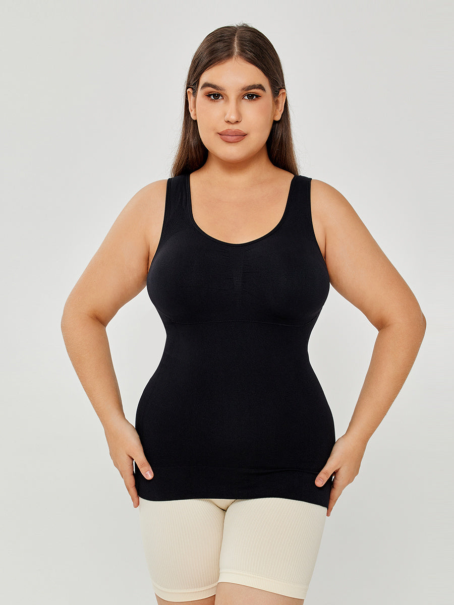 Camisole en coton extensible pour femme avec soutien-gorge intégré