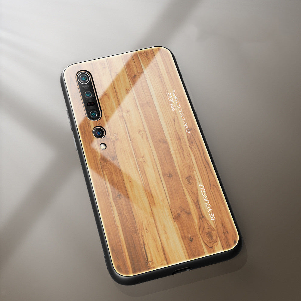 Étui de téléphone en verre grain de bois