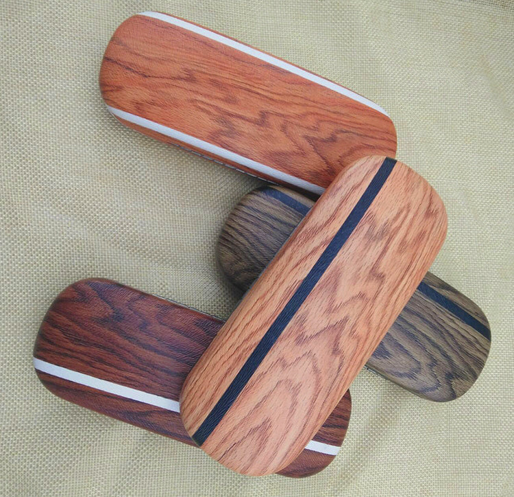 Étui à lunettes en grain de bois
