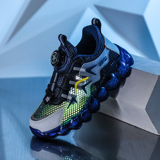 Chaussures de course respirantes à semelle souple pour garçons, idéales pour les loisirs et le sport, avec surface en maille creuse - LUXARAH