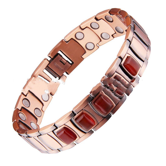 Bracelet énergétique magnétique en cuivre rouge rétro - LUXARAH