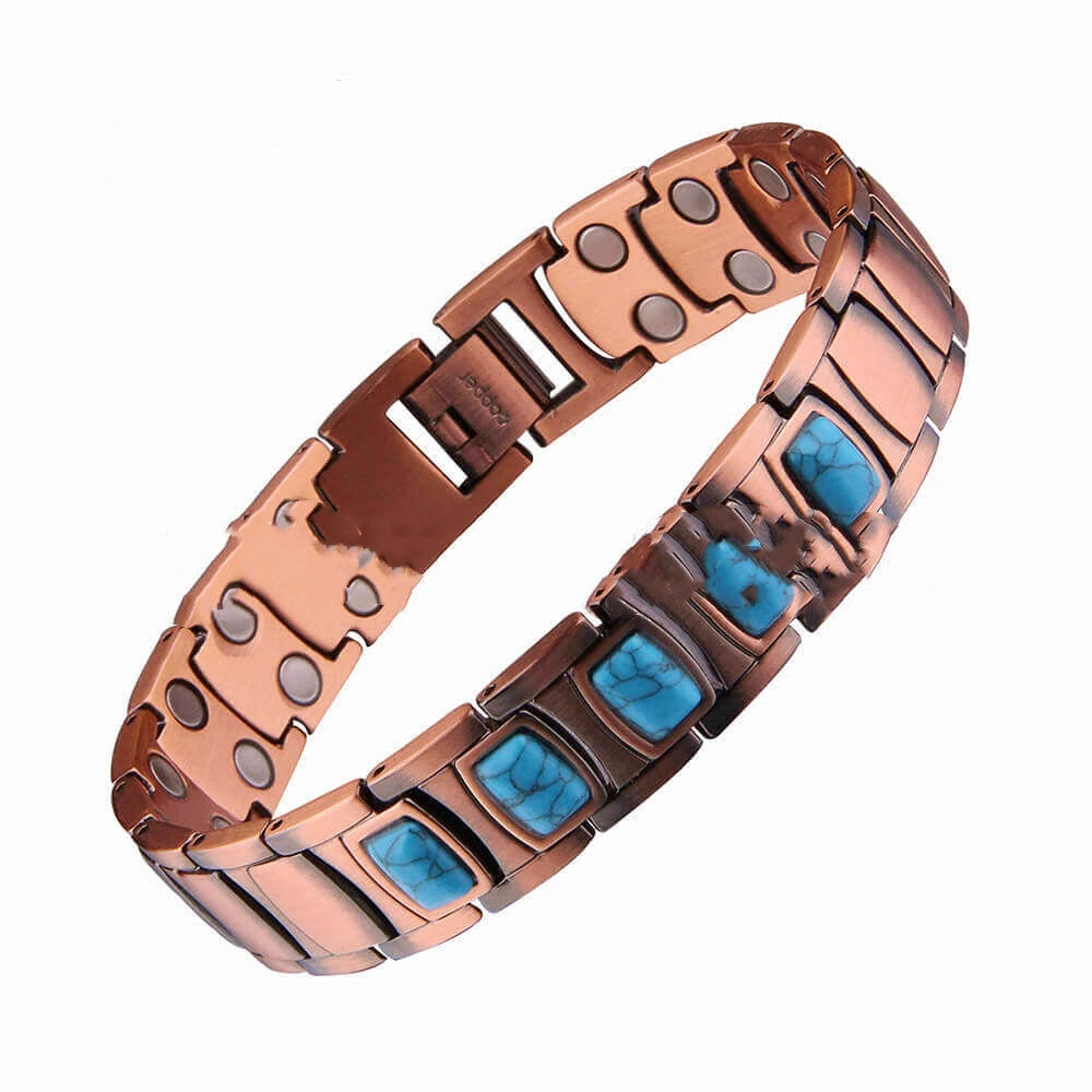 Bracelet énergétique magnétique en cuivre rouge rétro - LUXARAH