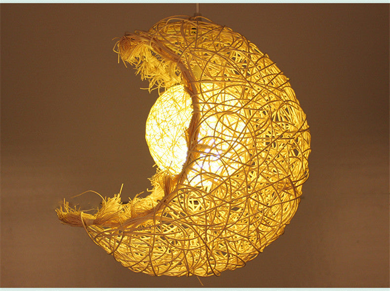 Lustre pastoral en rotin Yestar Moon