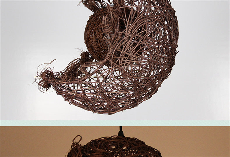 Lustre pastoral en rotin Yestar Moon