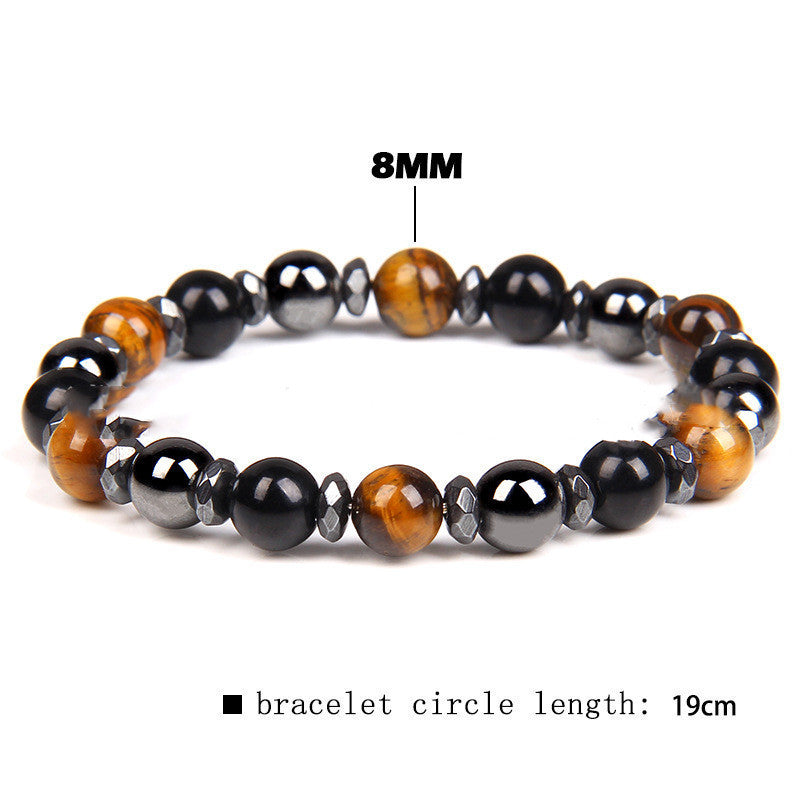 Bracelet en pierre naturelle œil de tigre pour femme, bracelet énergétique pour le yoga et le sport - LUXARAH