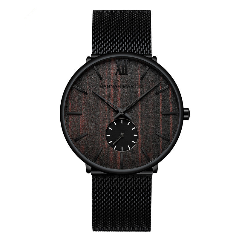 Montre en bois pour homme en bambou et bois d'ébène