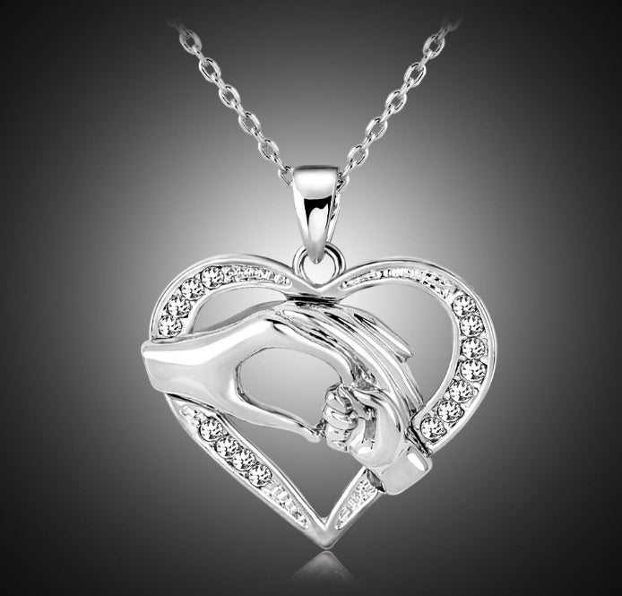 Colliers en chaîne noire pour hommes, 3 couleurs, pendentifs en forme de cœur, pour couples, bijoux coréens en cristal, pour filles et femmes