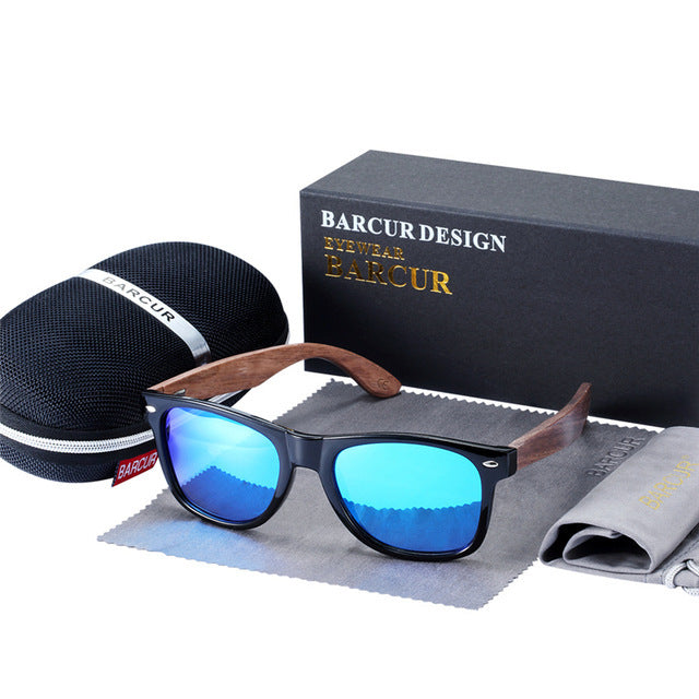 Lunettes de soleil polarisées en bois pour hommes
