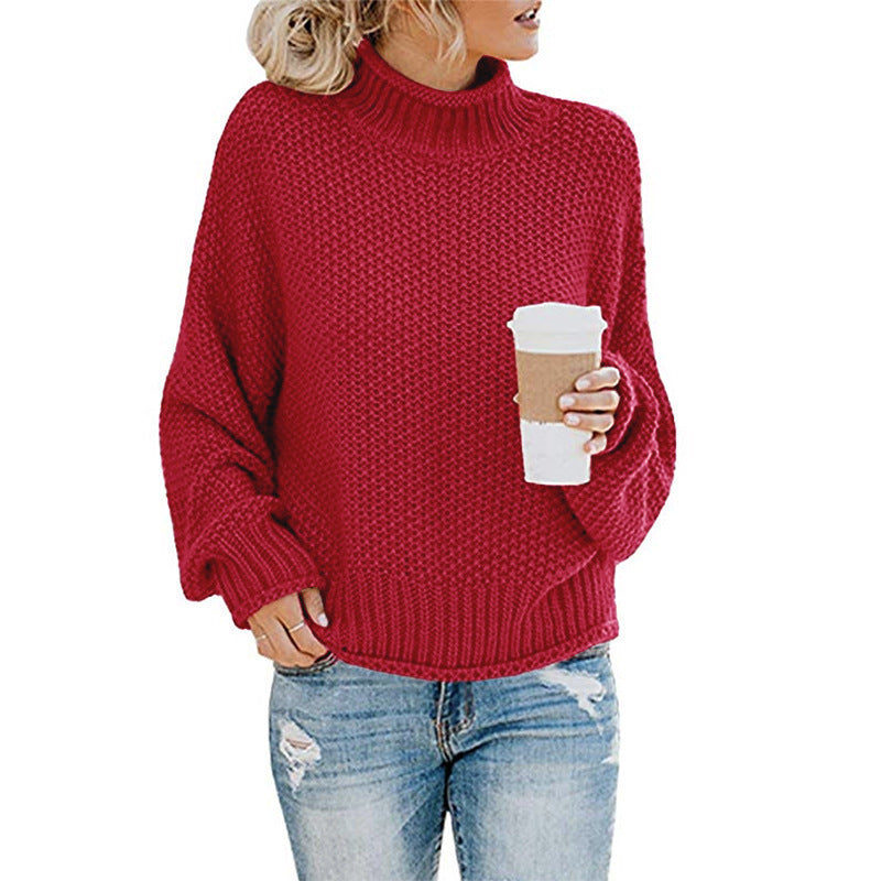 Pull col roulé uni, mode hiver, décontracté, tricoté, manches longues, vêtements pour femmes