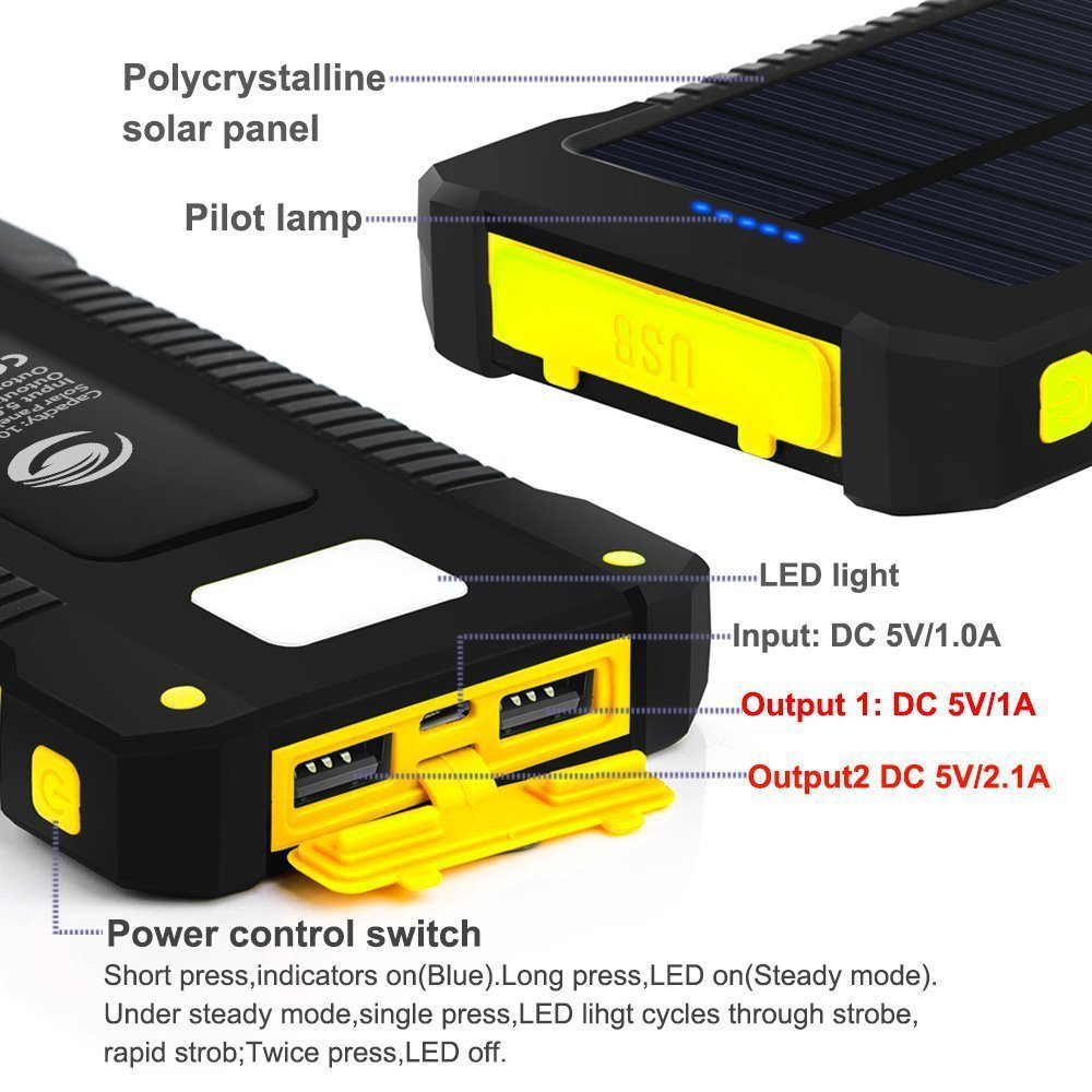 Chargeur solaire ultra-fin universel pour téléphone portable, lampes de camping