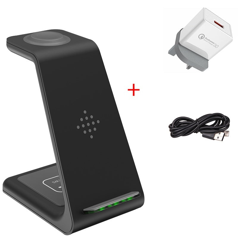 Station de charge rapide 3 en 1, support de chargeur sans fil, station de charge rapide sans fil pour support de téléphone