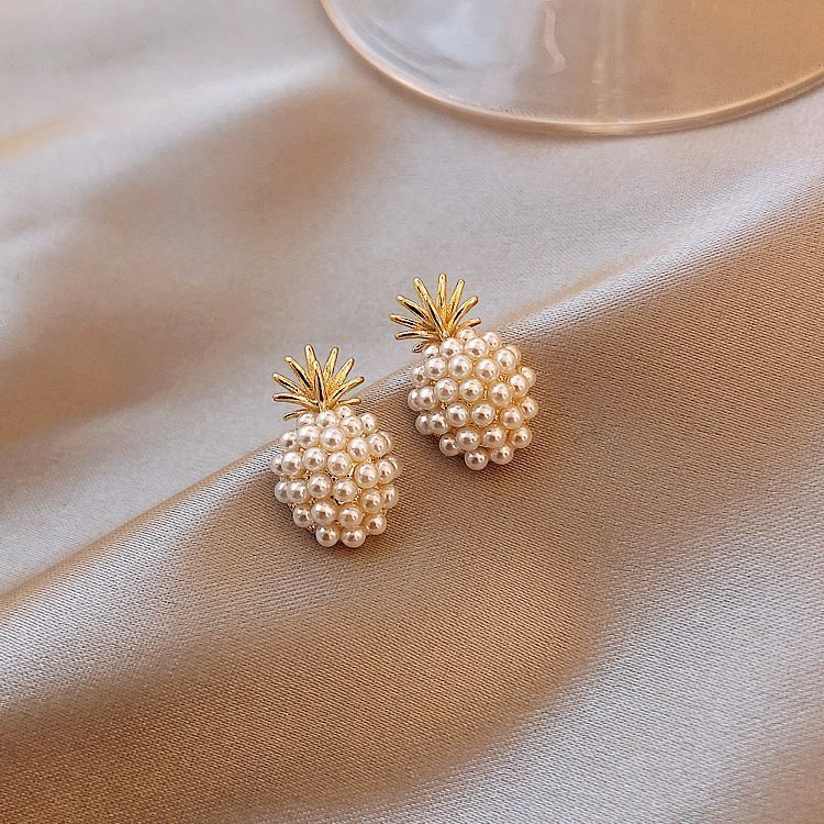 Boucles d'oreilles ananas, étoile de mer perle