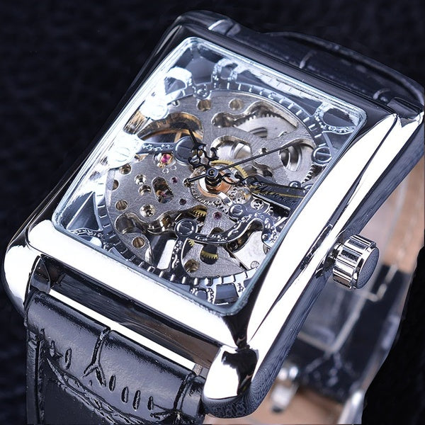 Montre mécanique manuelle creuse suisse décontractée pour homme Winner - LUXARAH