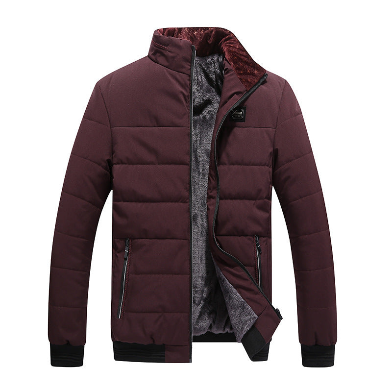 Manteau d'hiver en coton pour homme, style coréen, veste matelassée en coton doublée de polaire