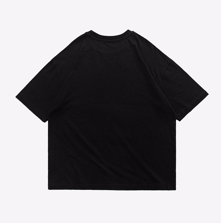 T-shirt à manches courtes et épaules amples pour homme, imprimé chinois - LUXARAH