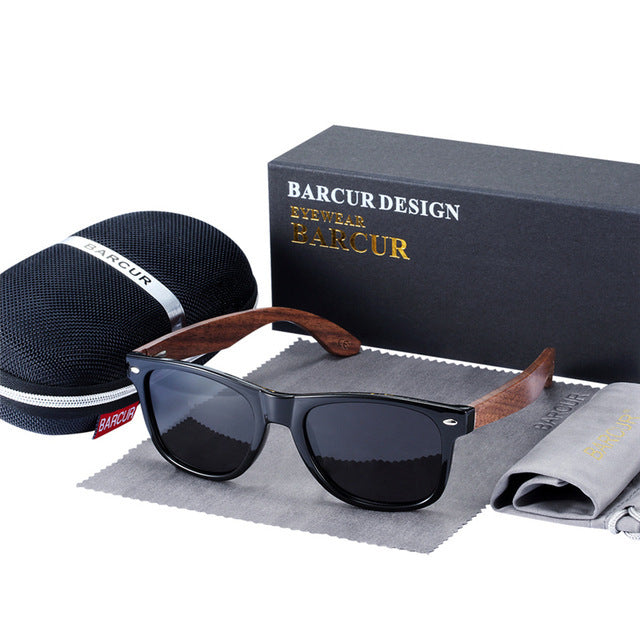 Lunettes de soleil polarisées en bois pour hommes
