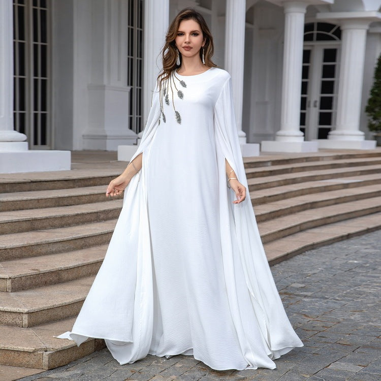 Robe musulmane Abaya brodée pour femme, robe de soirée - LUXARAH