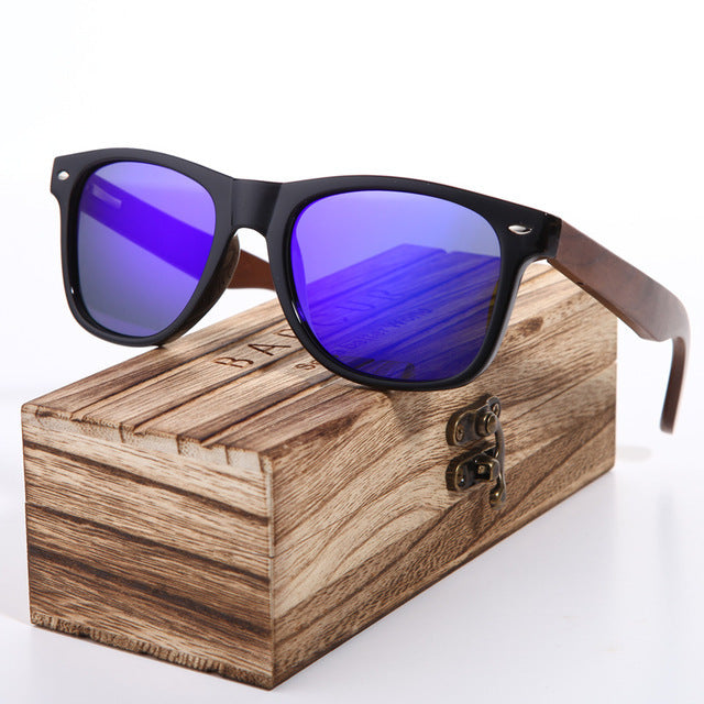 Lunettes de soleil polarisées en bois pour hommes