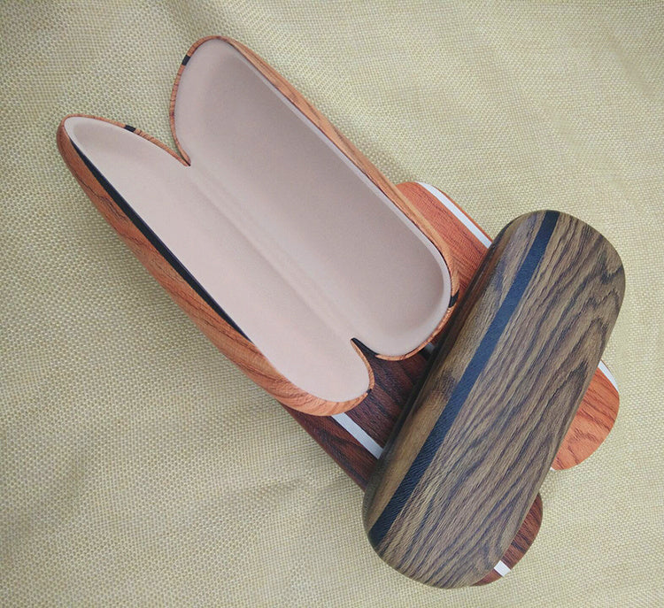 Étui à lunettes en grain de bois