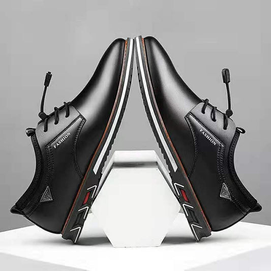 Chaussures en cuir à bout rond, chaussures tendance, chaussures confortables pour hommes - LUXARAH