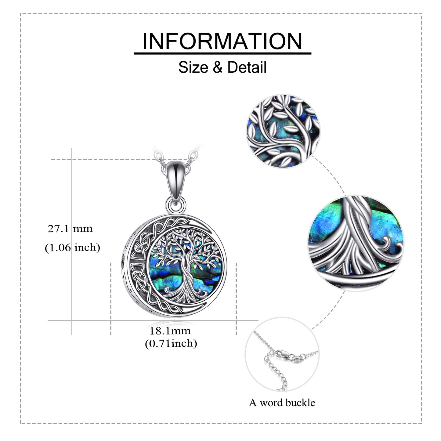 Collares de urna de plata de ley con colgante de árbol de la vida y nudo celta, joyas de cremación para cenizas, joyas de recuerdo