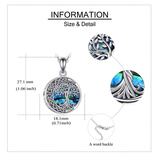 Colliers urnes en argent sterling avec pendentif arbre de vie et nœud celtique, bijoux funéraires pour cendres, bijoux souvenir - LUXARAH