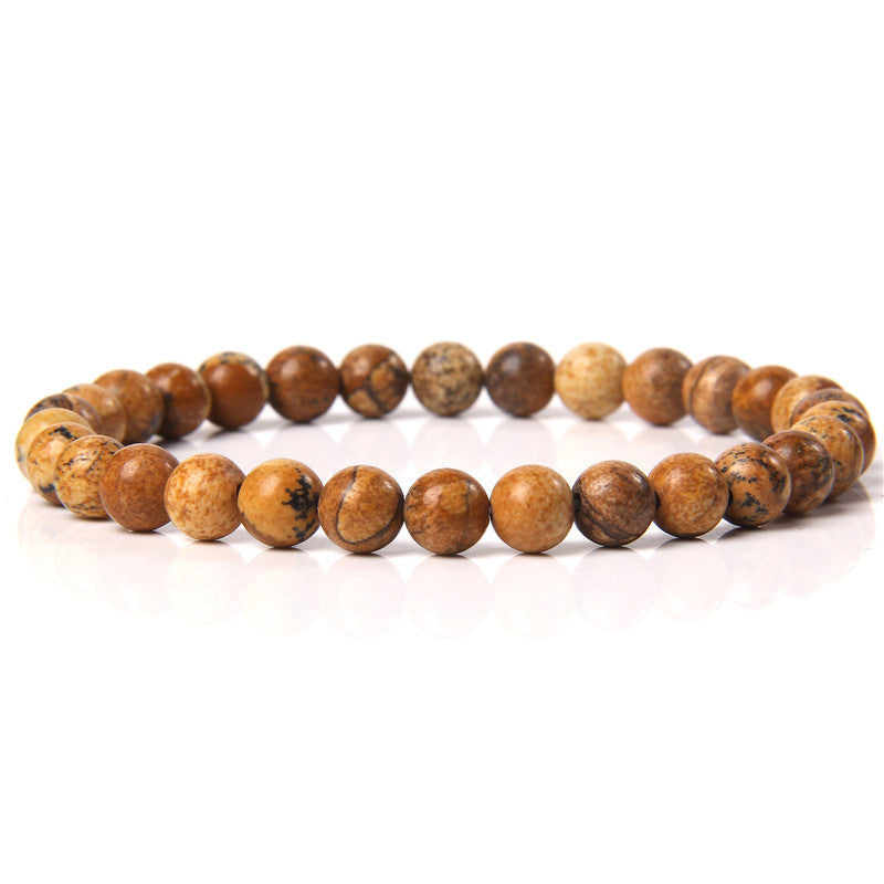 Bracelet en pierre naturelle de 6 mm, tissé à la main, bracelet énergétique - LUXARAH