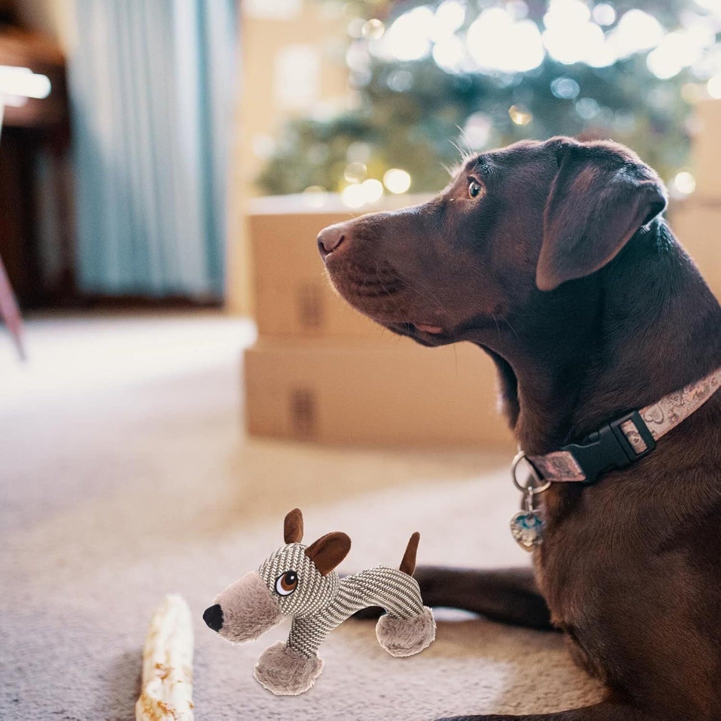 Jouet couineur pour grands chiens, peluche, jouet interactif pour chiens - Jouet à mâcher en peluche pour chiens, jouets couineurs stimulants pour animaux de compagnie, pour chiens de taille moyenne et grande - LUXARAH
