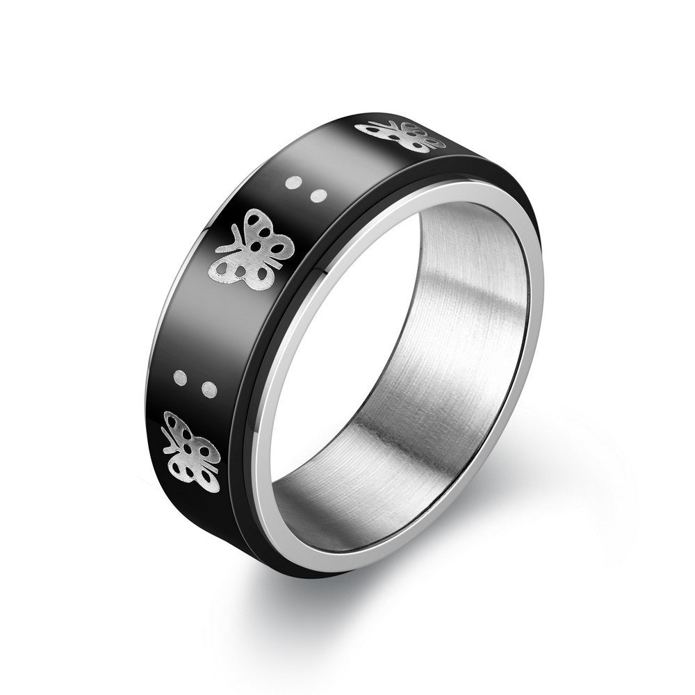 Bague tournante en acier titane anti-anxiété et anti-stress - LUXARAH