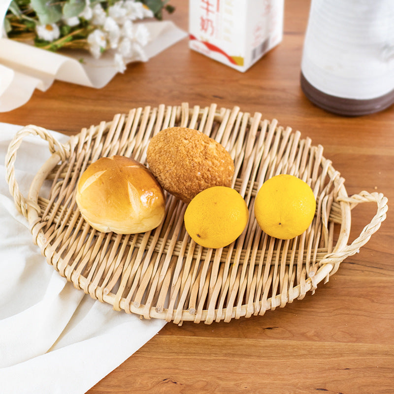 Plateau à fruits en rotin avec poignée de rangement - LUXARAH