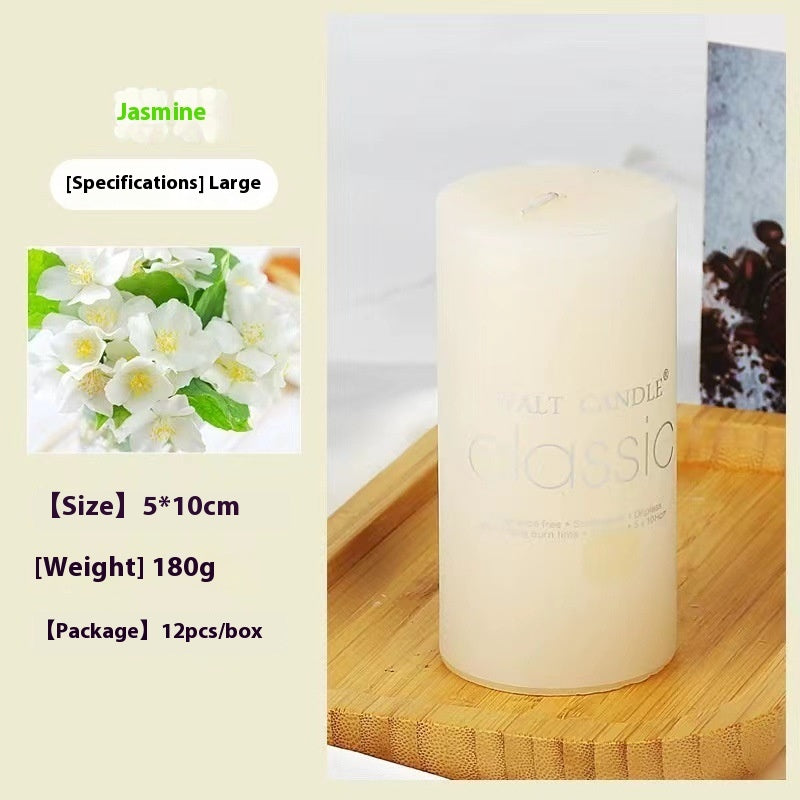 Bougie d'aromathérapie cylindrique colorée, bougie parfumée brillante, bougies sans fumée