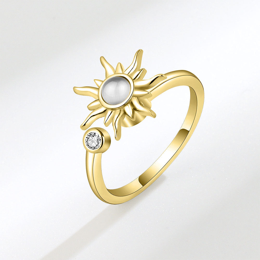 Bague anti-stress et en forme de tournesol rotatif - LUXARAH