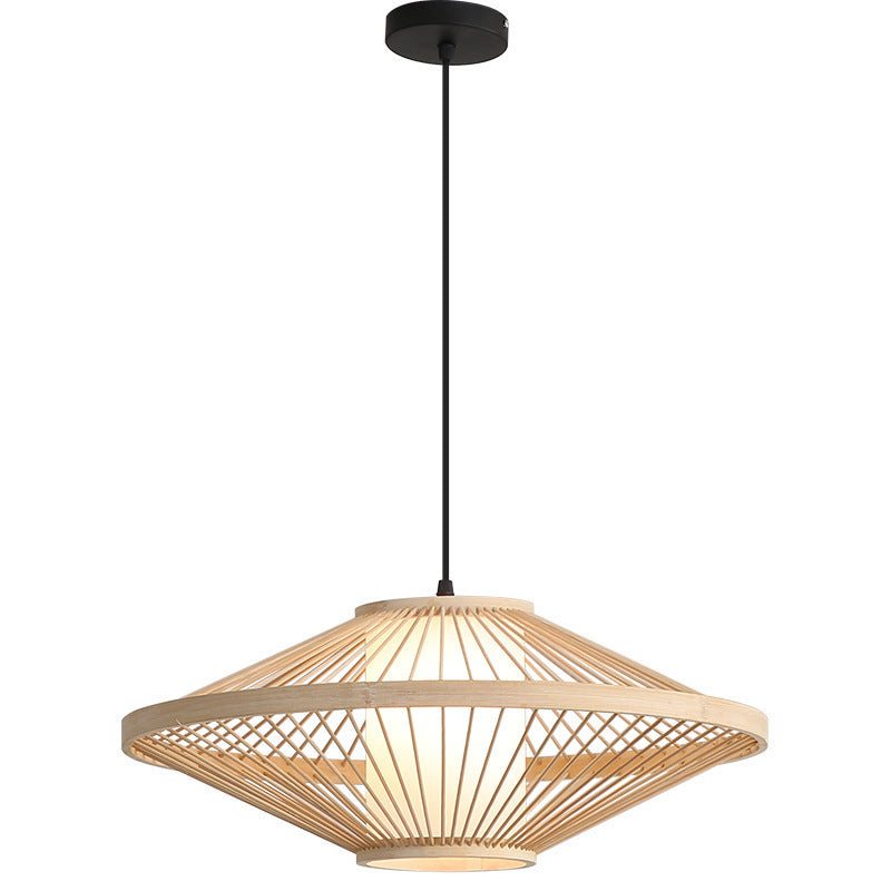 Lustre chinois moderne en bambou, lampe d'art pour restaurant