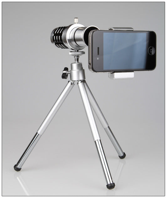 Télescope mobile 12X, objectif de caméra focale 12 fois longue avec course de trois pieds, universel, omnipotent