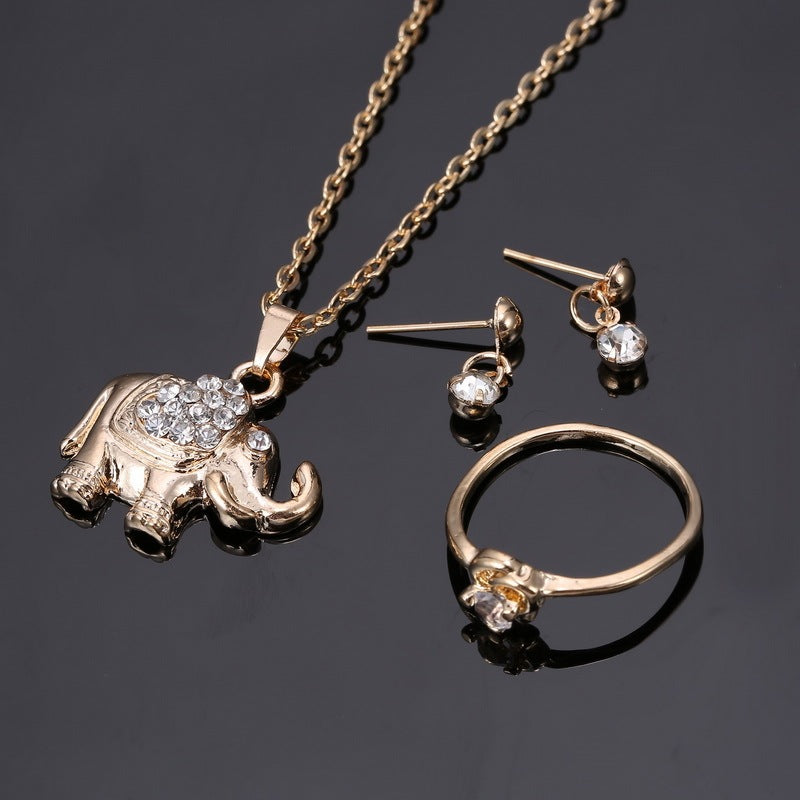 Pendentifs éléphant, colliers, bagues, boucles d'oreilles, parures de bijoux, accessoires de mariée