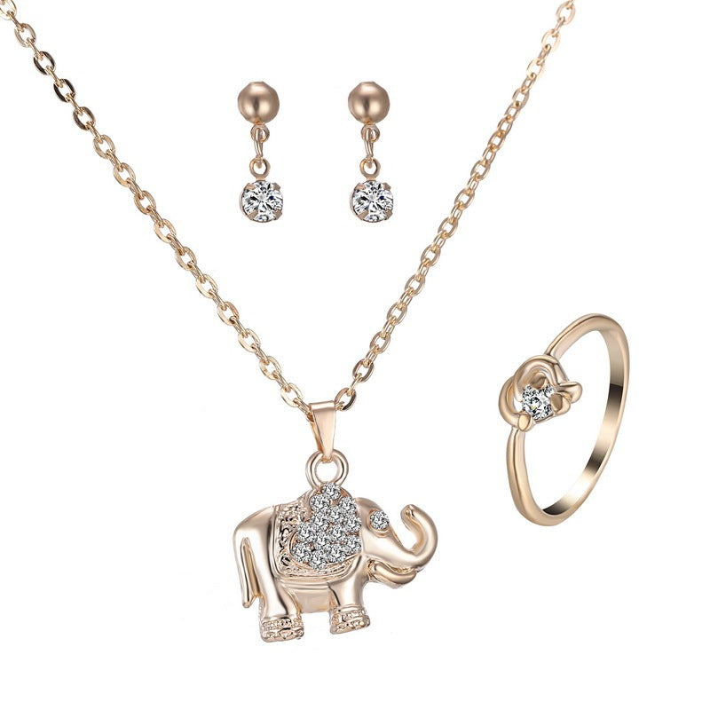 Pendentifs éléphant, colliers, bagues, boucles d'oreilles, parures de bijoux, accessoires de mariée