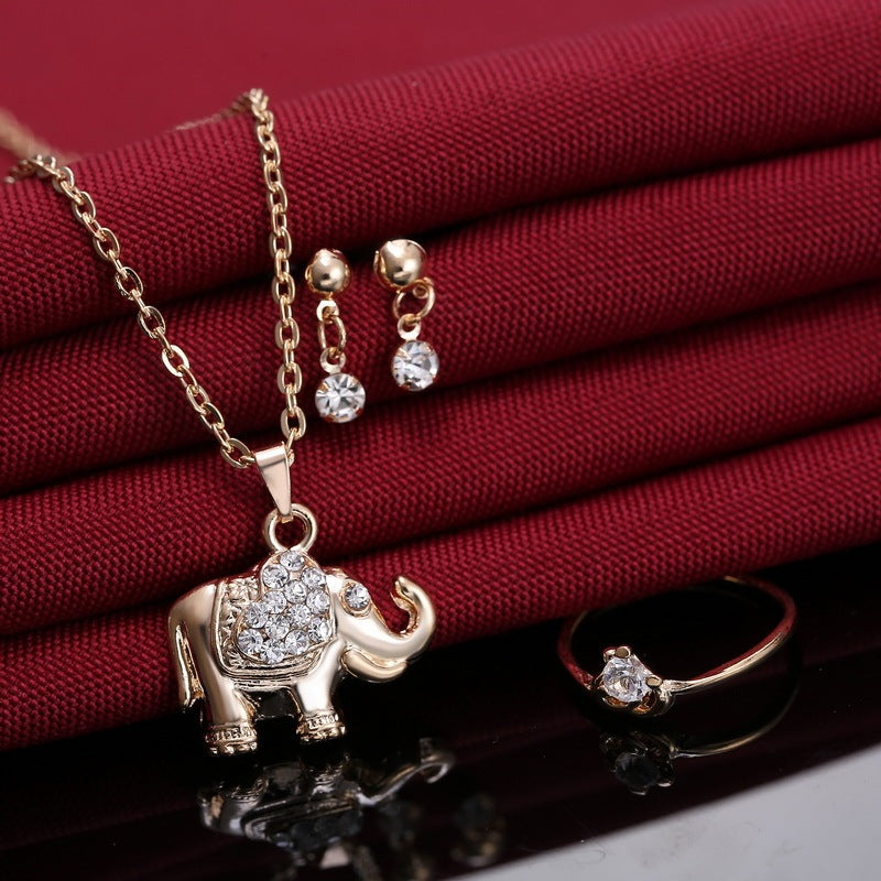 Pendentifs éléphant, colliers, bagues, boucles d'oreilles, parures de bijoux, accessoires de mariée