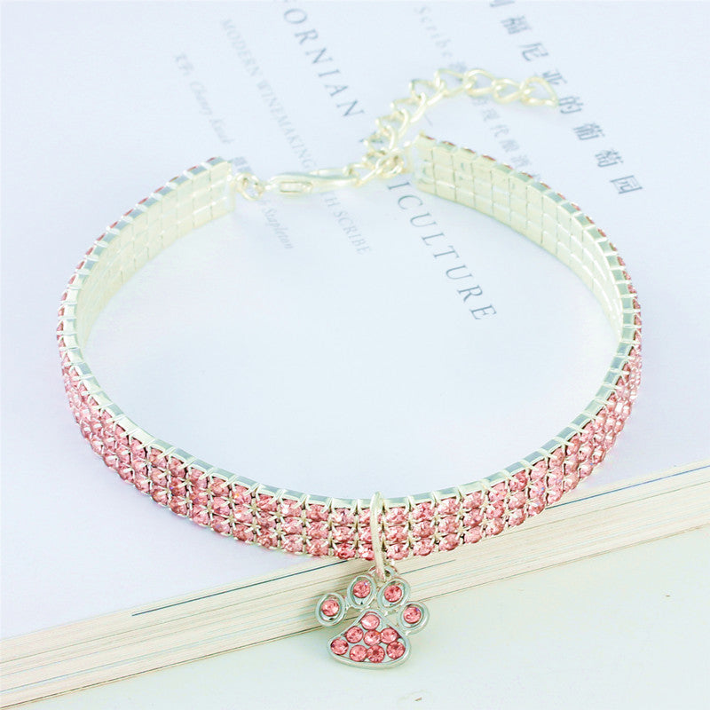 Collier pour animal de compagnie avec diamants, accessoires pour chats et chiens de couleurs variées, griffes de chat, collier élastique pour chat et chien - LUXARAH