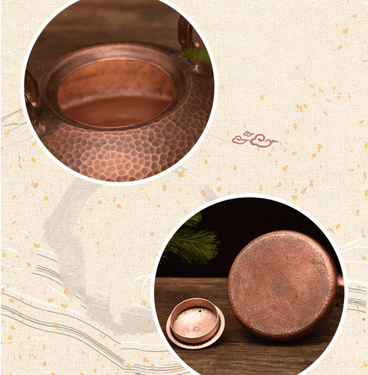 Bouilloire en cuivre pur violet faite à la main - LUXARAH