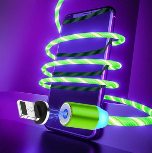 Câble de données magnétique, Flowing Light, compatible avec Apple, compatible avec iPhone et Android, type C