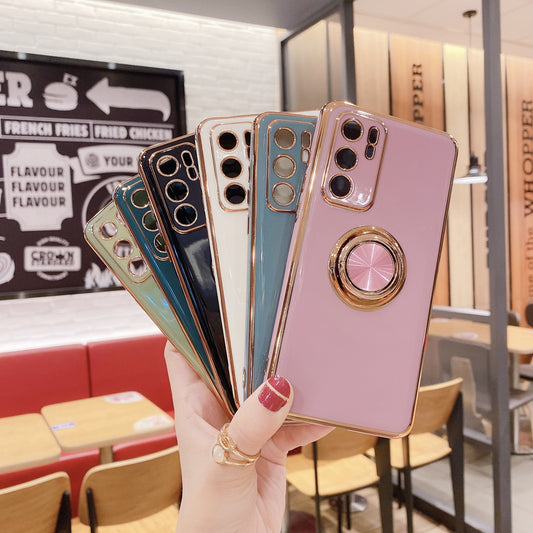 Coque de téléphone portable P40PRO avec anneau de support magnétique pour voiture M40, galvanoplastie, Nova8