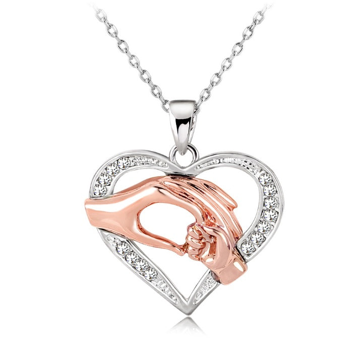 Colliers en chaîne noire pour hommes, 3 couleurs, pendentifs en forme de cœur, pour couples, bijoux coréens en cristal, pour filles et femmes