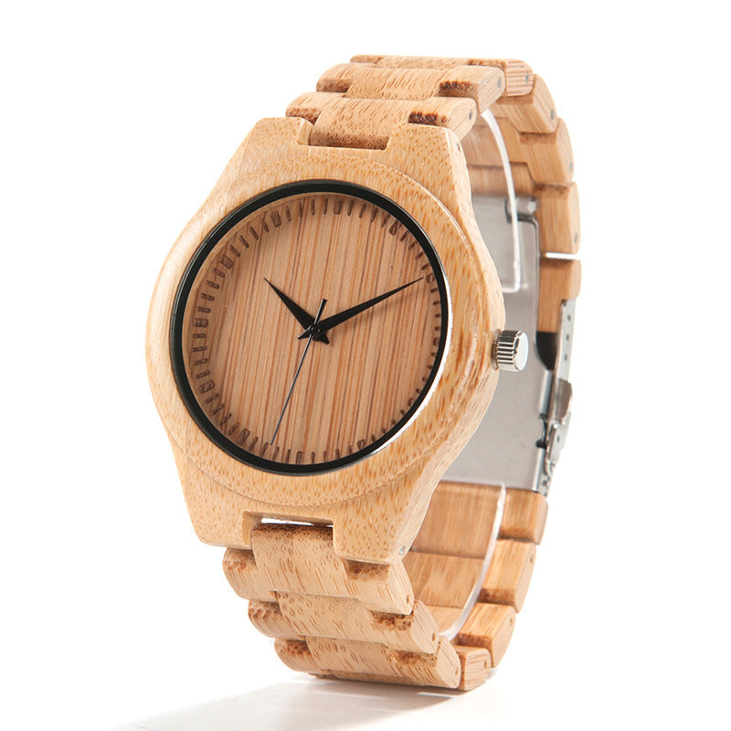 Montre en bambou et bois de même style