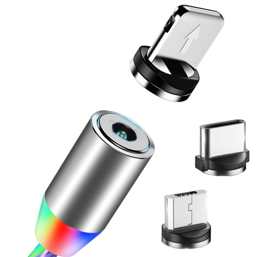 Câble de données magnétique, Flowing Light, compatible avec Apple, compatible avec iPhone et Android, type C
