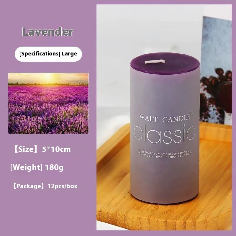 Bougie d'aromathérapie cylindrique colorée, bougie parfumée brillante, bougies sans fumée